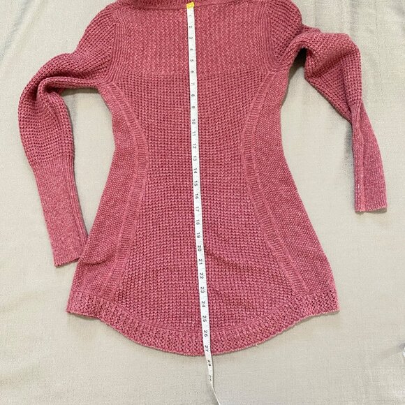 Angel of the North Anthro Cowl Neck Sweater Womens XS Pink Chunky Knit - Picture 14 of 16